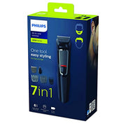 Philips 7-in-1 All-In-One Trimmer, Series 3000 Grooming Kit for Beard & Hair with 7 Attachments, Including Nose Trimmer, Self-Sharpening Blades, UK 3-Pin Plug-MG3720/33